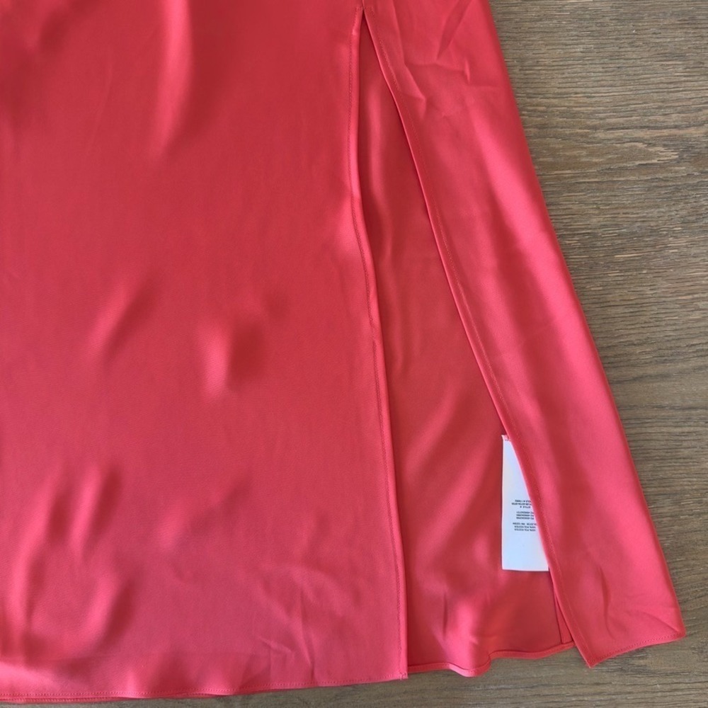 Aritzia Babaton Fonda Satin Midi Dress-Cowl Neck Sexy Slip Dress-Poppy Red-Sz Sm - Picture 10 of 15